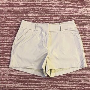 DREW Women's High Waist faux leather Cream Shorts